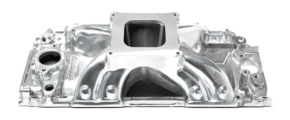 Edelbrock intake manifold with Cerakote clear